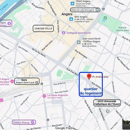 Apartment 1er Etage,f1 Ventile, Wifi, Centre D'angers Avec Vayny *